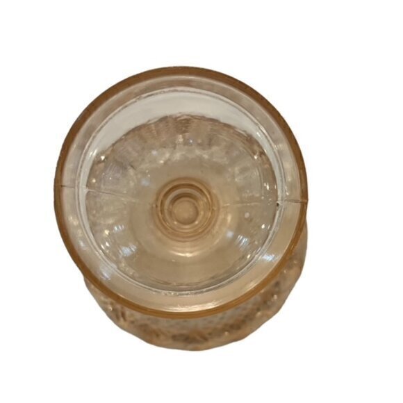 Light Pink Glass CANDY DISH / CANDLE HOLDER Cottagecore Farmhouse 4.5" Tall EUC - Picture 4 of 10